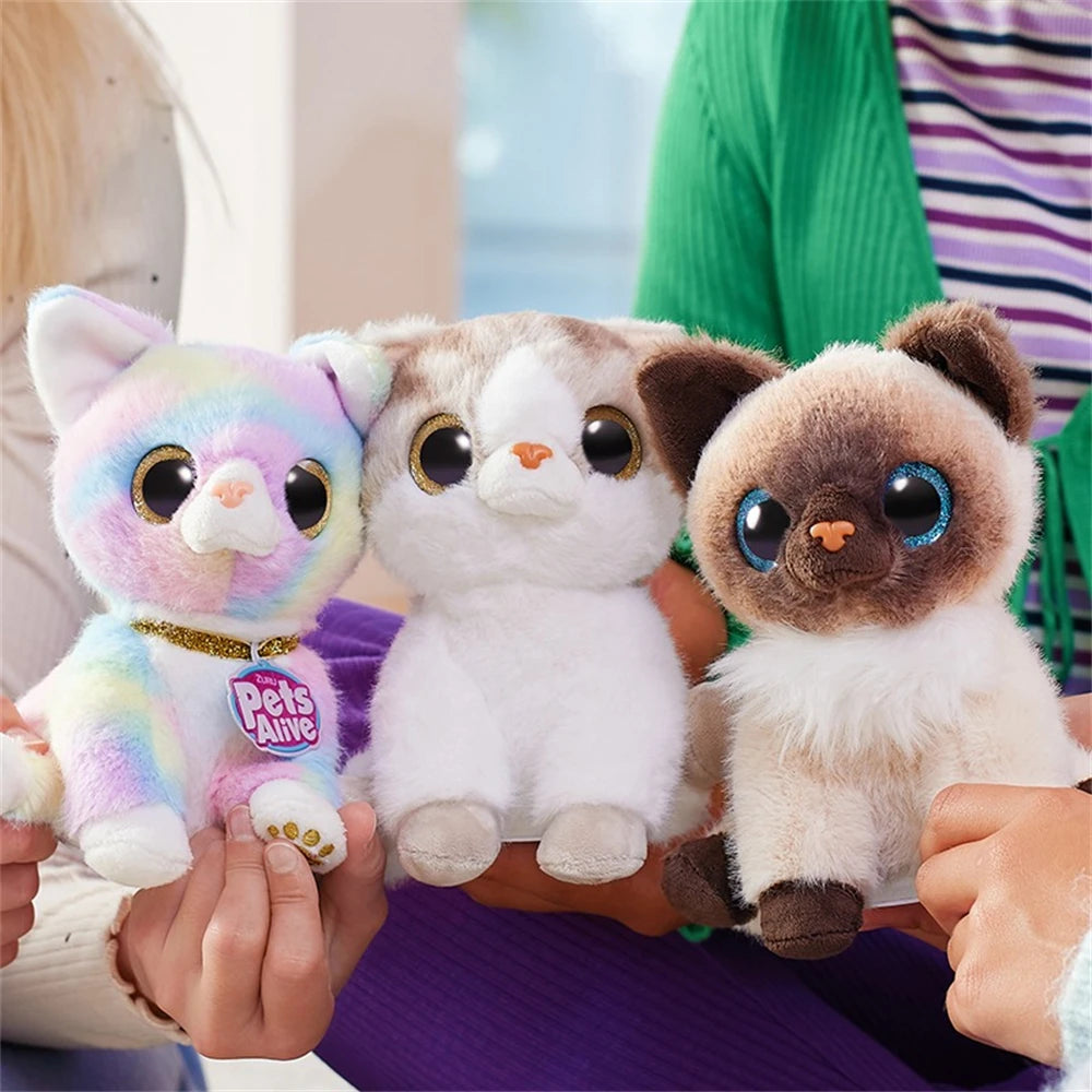 ZURU Pets Alive Smitten Kittens Surprise Tabby Cat Ginger Nurture Play Soft Toy Unboxing Adopt Interactive Decoration Gift