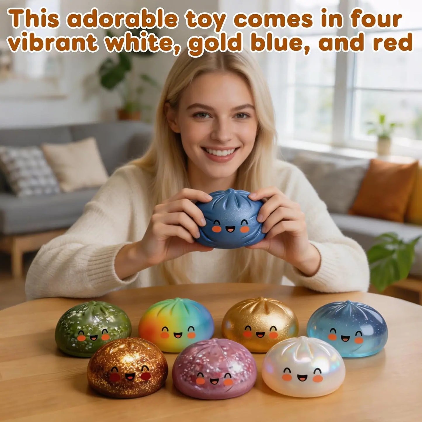 Glitter Dumpling Squishy, New Mystery Glitter Dumpling Squishies Box, Jumbo Squishy Toy with Steamer Box,