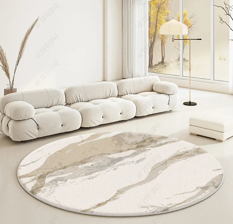 Modern Abstraction Carpets for Living Room Nordic Bedroom Decor Round Carpet Large Area Chair Floor Mat Home Study Non-slip Rug