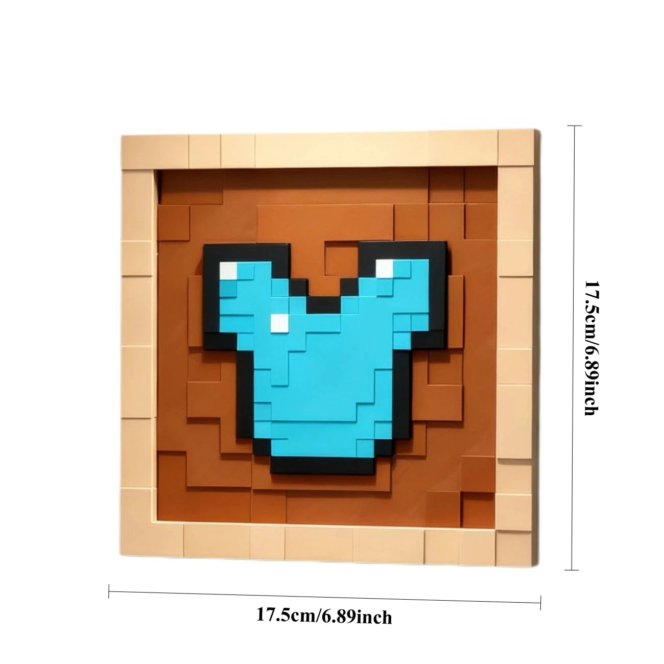 3D Printing 17.5cm Pixel Item Display Frame Magnetic Wall Decor Retro Game Style Collectible Desk Ornament Gift