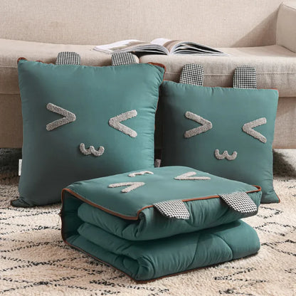 Car Cushion 2-in-1 Pillow Blanket Multi-Functional Sanding Cartoon Pillow Quilt Pillow Blanket