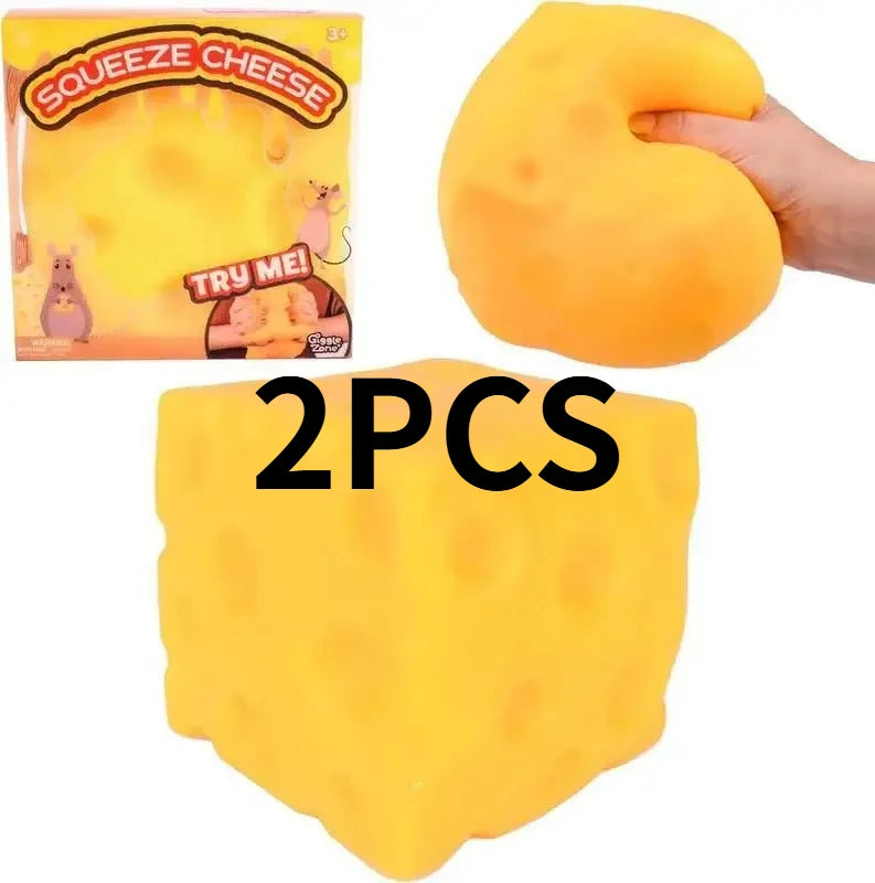 7CM 2026 New Hot Decompression Soft Cheese Block-Yellow, Plastic Decompression Toy with Squeezing Function Gifts