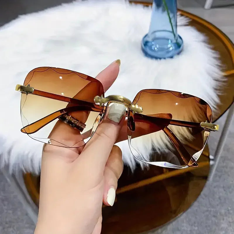 1/3PCS Square Rimless Sunglasses Women Luxury Brand Designer Summer Glasses Fashion Sun glasses For Men UV400 Shades