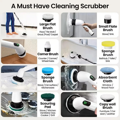 ScrubPro 360 — Electric Spin Scrubber with Extension Arm