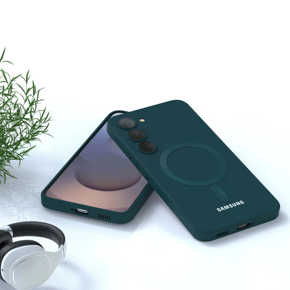 For Samsung Galaxy magnetic case S25 FE S25 S24 S23 S22 S21 S20 FE S25 Plus S25 Ultra Magnetic Liquid Silicone Shockproof Phone