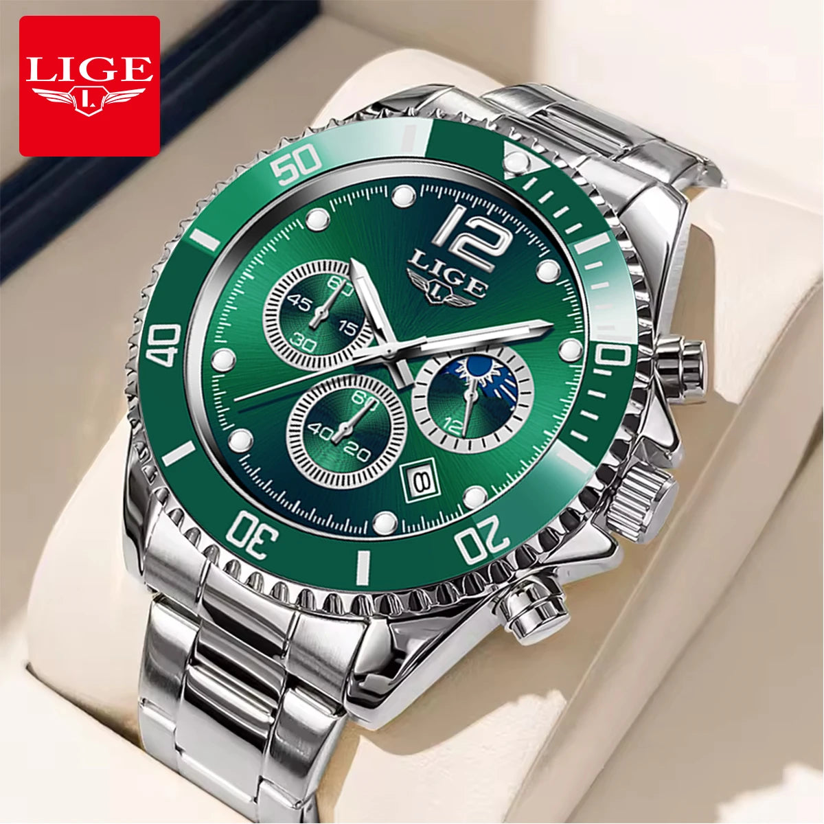 LIGE New Mens Watches for Men Sport Waterproof Stainless Steel Quartz Watch Luxury Man Business Luminous Clock Relogio Masculino