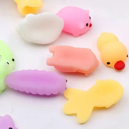 20 Pcs Random Mini Cute  Animals Vent and Relieve Stress with Toys and Small Gifts Soft Rubber Animal Pinching