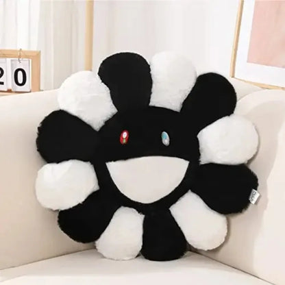 Cute Flower Plush Cushion Aesthetic Rainbow Floral Stuffed Pillow Sofa Decorative Pillow Office Back Stuffed Cushion Decor Gift