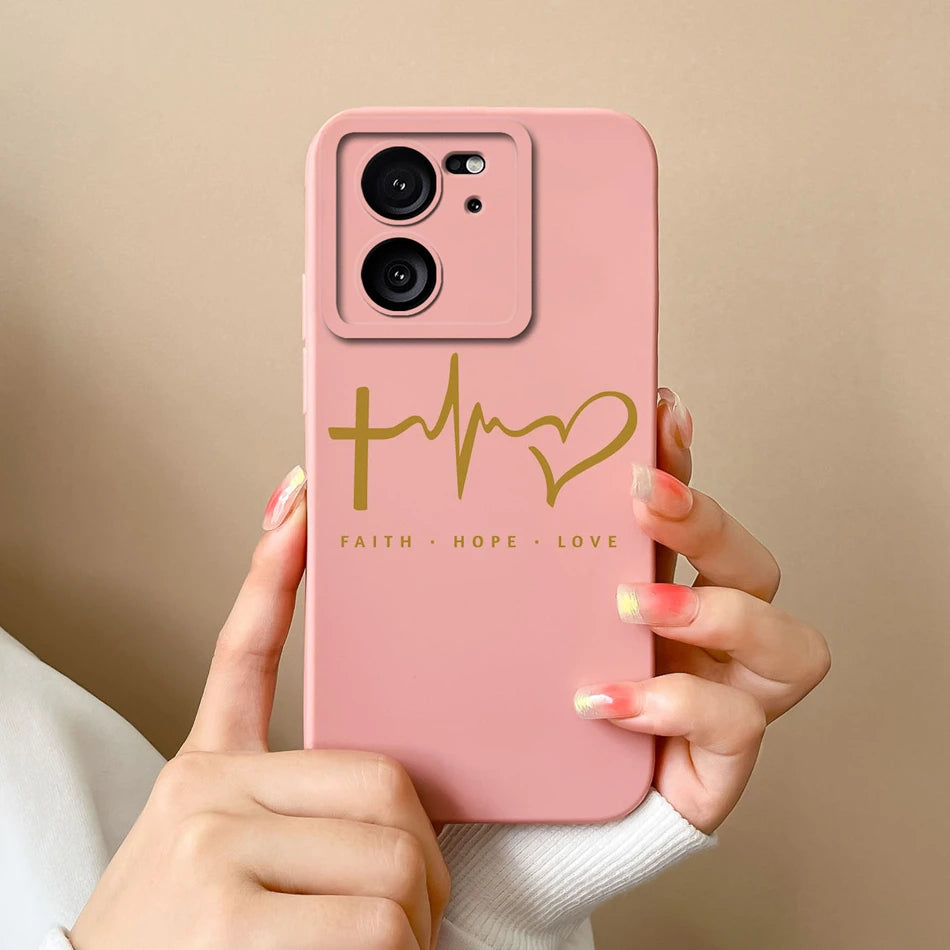For Xiaomi 13T Pro Case Love Heart Soft Liquid Silicone Camera Protection Back Cover For Xiaomi13T 13TPro Anti Drop Phone Cases