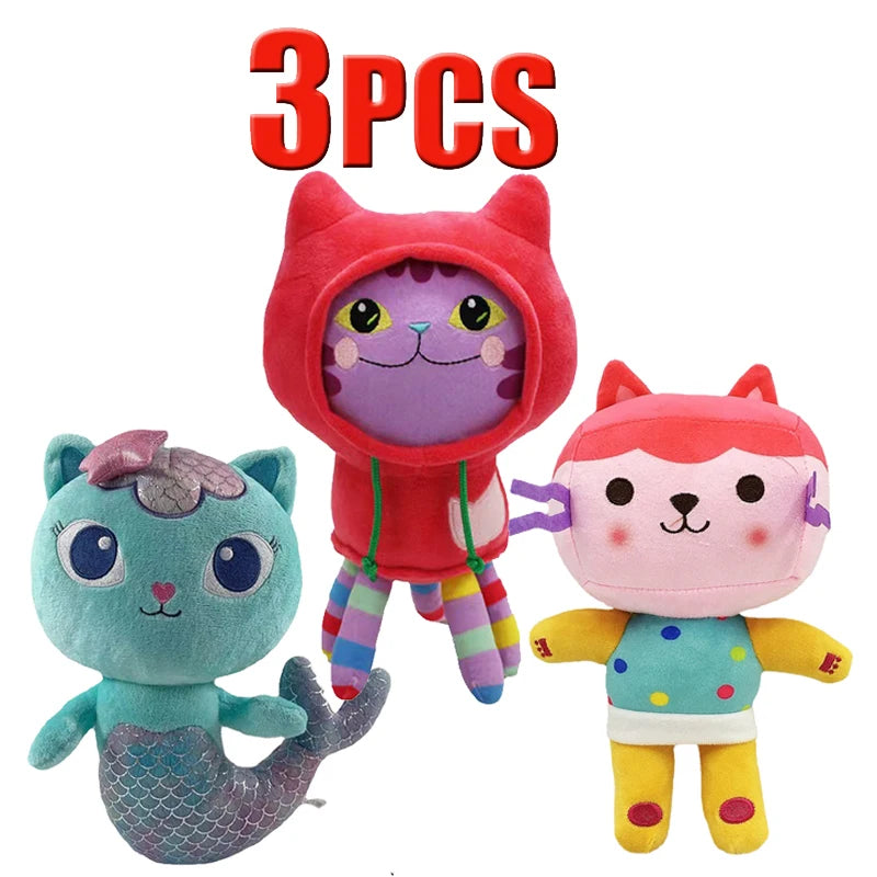 ##Hot in Gabby Dollhouse Plush Toy Mercat Cartoon Stuffed Animals Smiling Cat Car Cat Hug Gaby Girl Dolls Kids Birthday Gifts