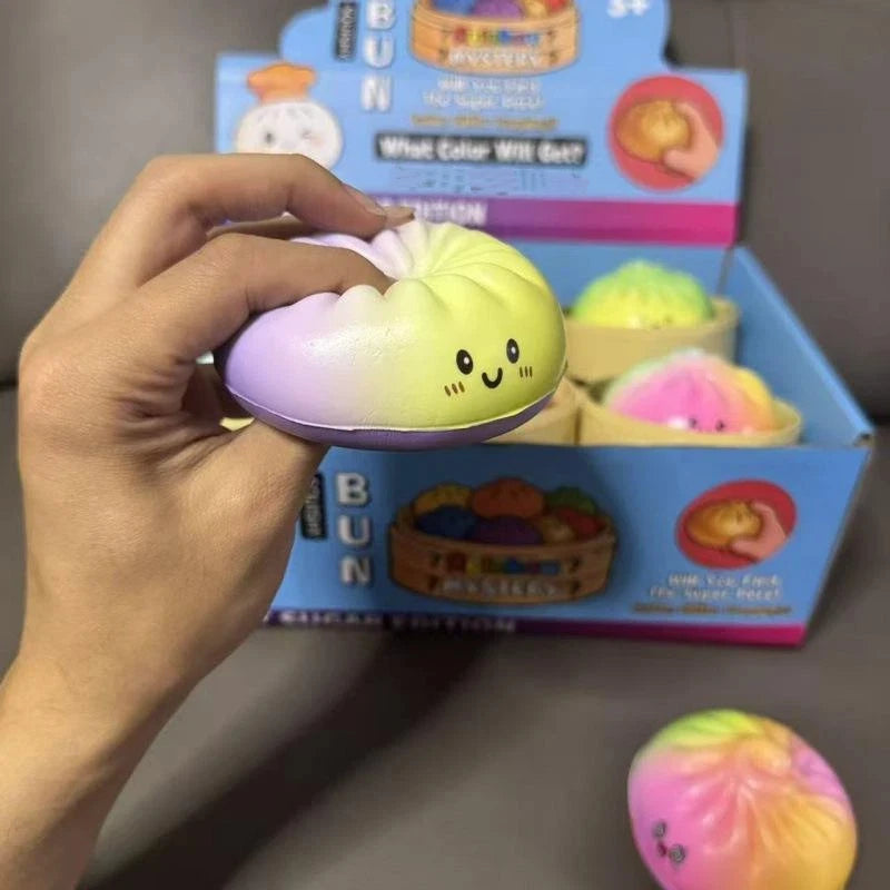 Dumpling Squishies New Pressure Cute Colorful Bun Toy Slow Rising Stress Relief Fidget For Adults Anti-Anxiety Gift