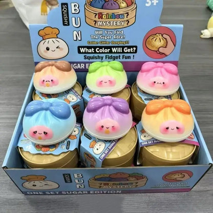 Mysteries Rainbow Squishy Dumplings Ornament Slow Rising Stress Relief Fidget Toys Desk Accessories Party Gift For Kids Adults