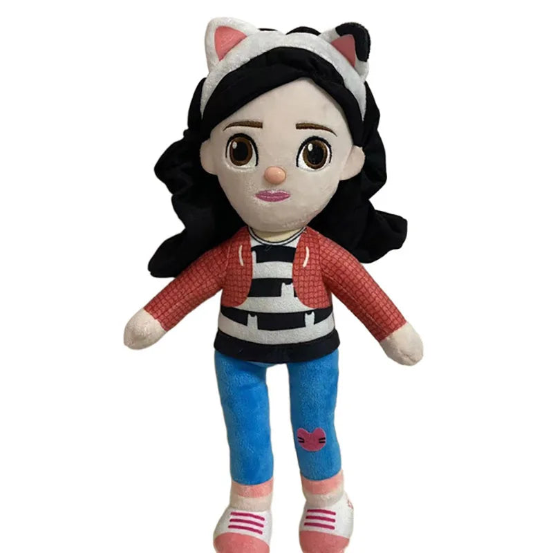 HOT Gabby Dollhouse Plush Toy Mercat Cartoon Stuffed Animals Smiling Cat Racing Car Cat Hug Gaby Girl Dolls Kids Birthday Gifts-