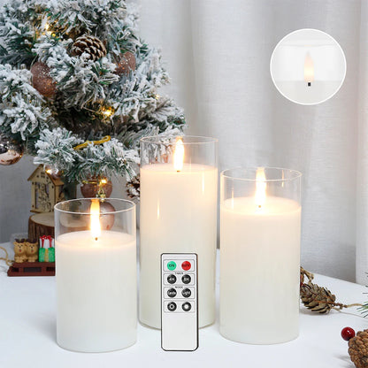 3Pcs Flameless LED Candles Battery Powered Led Tea Lights Warm White Flameless Candle Flickering Simulation Candle Light