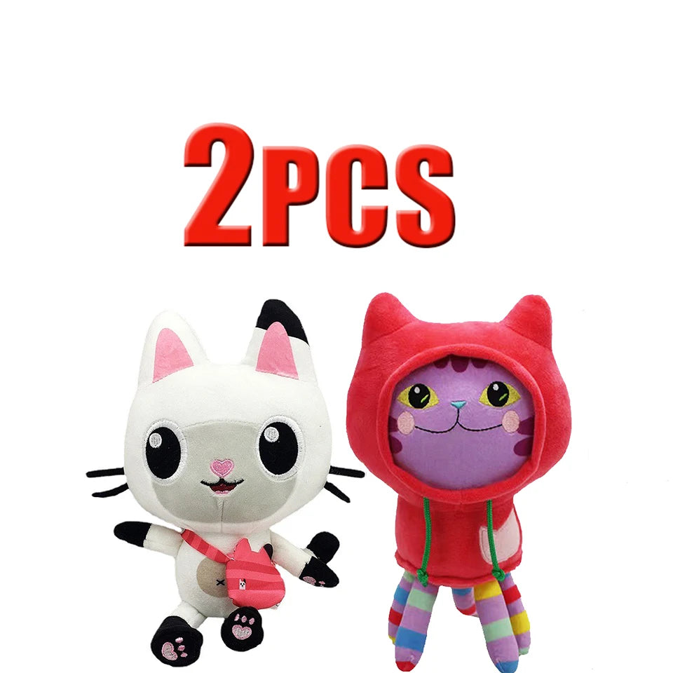##8-Piece Gabby Doll House Plush Toy Set 25cm Mermaid Cat Stuffed Animal Cartoon Doll Children's Christmas Gift