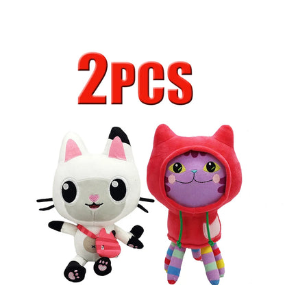##8-Piece Gabby Doll House Plush Toy Set 25cm Mermaid Cat Stuffed Animal Cartoon Doll Children's Christmas Gift