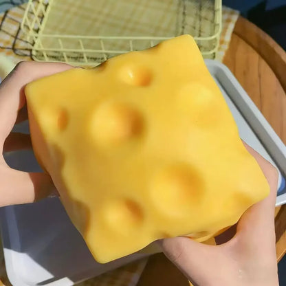 7CM 2026 New Hot Decompression Soft Cheese Block-Yellow, Plastic Decompression Toy with Squeezing Function Gifts