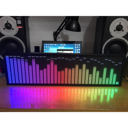 Aluminum Alloy Shell Full Color Music Spectrum Display Car Audio LED Voice Control Equalizer KTV Stage Bar Rhythm Light