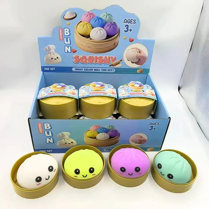 Juguete antiestrés de presión con forma de dumpling, bonito y colorido, de levantamiento lento, para niños y adultos, regalo ant