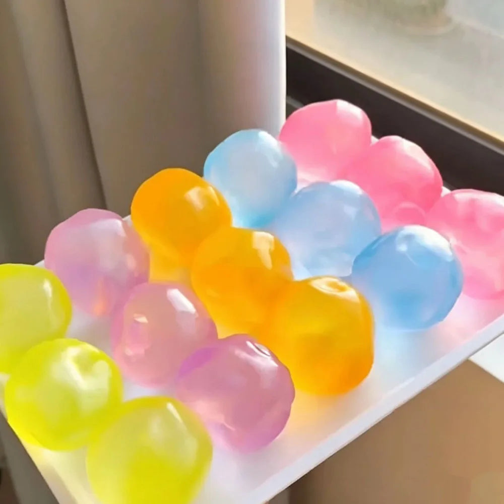 Dumpling Squishy Transparent Maltose Sphere Quick Rebound Stress Relief Squeeze Ball Elastic Pocket Sized Hand Grip Accessory
