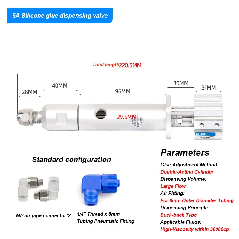 3131 Suck Back Large Flow Viscosity Adjustable Precision Glue Dispensing Valve
