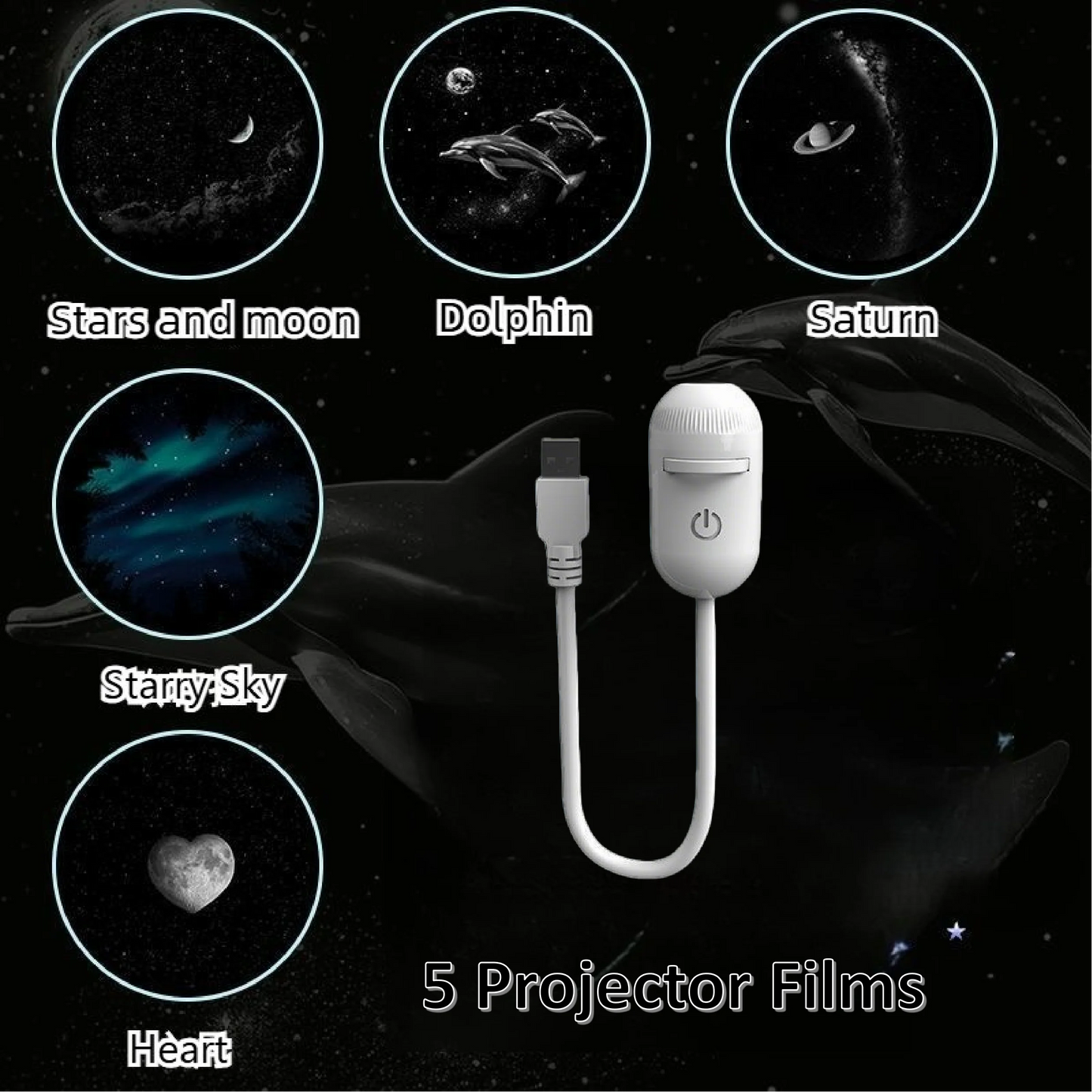 2-in-1 Mini Galaxy Star Projector Night Light – Starry Sky Ambient Lamp for Bedroom Sleep & Decoration