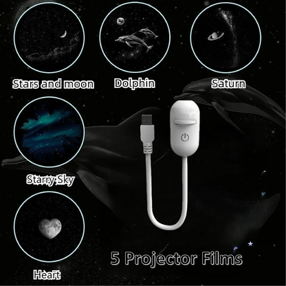 2-in-1 Mini Galaxy Star Projector Night Light – Starry Sky Ambient Lamp for Bedroom Sleep & Decoration