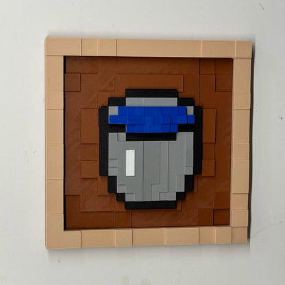 3D Printing 17.5cm Pixel Item Display Frame Magnetic Wall Decor Retro Game Style Collectible Desk Ornament Gift
