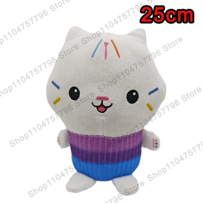 8pcs New Gabbys doll house Plush keychain Toy Mercat Cartoon Stuffed Animals Smiling Cat Car Cat Hug Gaby Girl Birthday Gift
