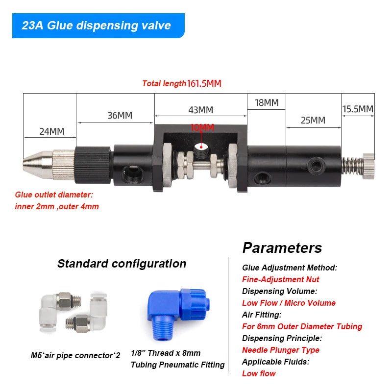 3131 Suck Back Large Flow Viscosity Adjustable Precision Glue Dispensing Valve