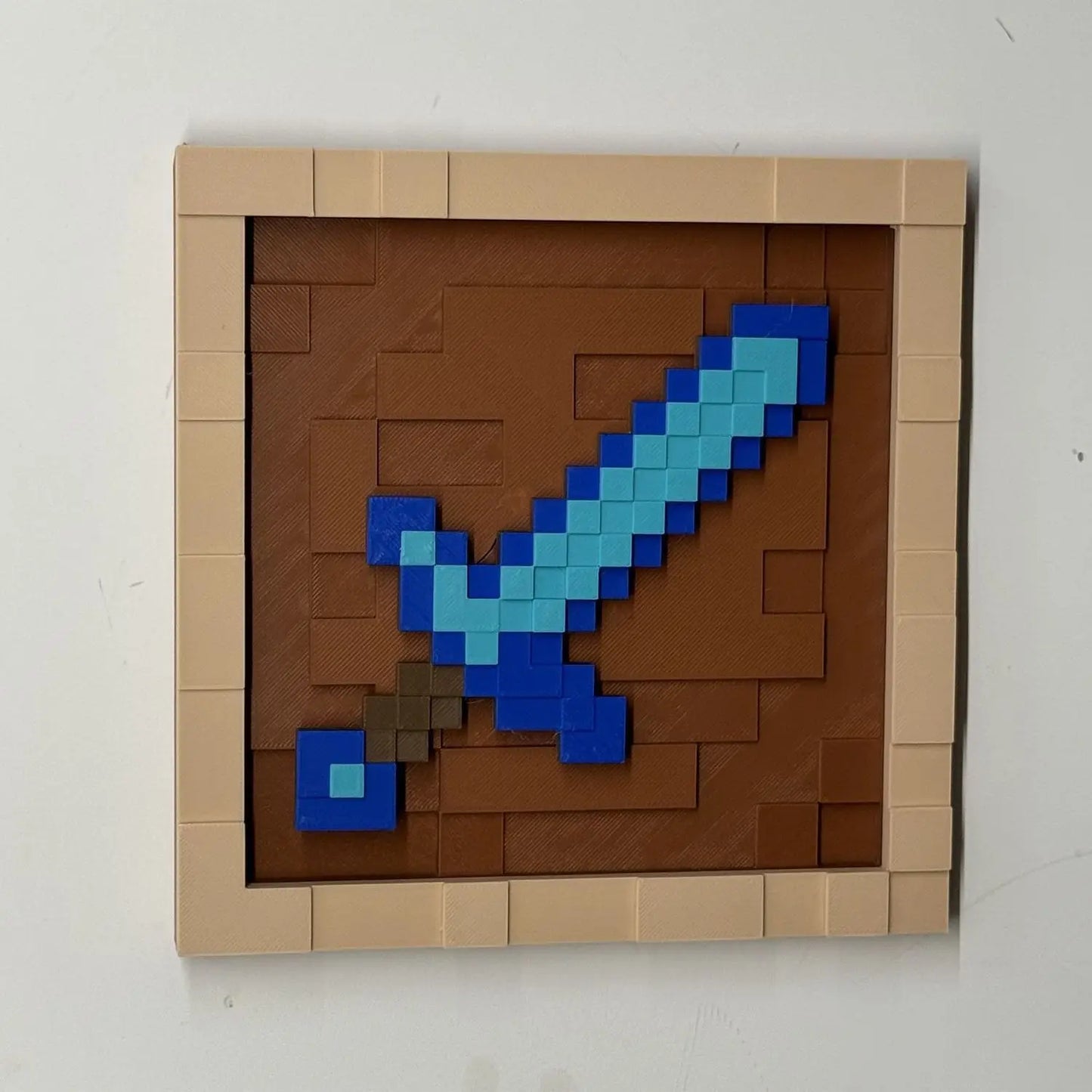 3D Printing 17.5cm Pixel Item Display Frame Magnetic Wall Decor Retro Game Style Collectible Desk Ornament Gift