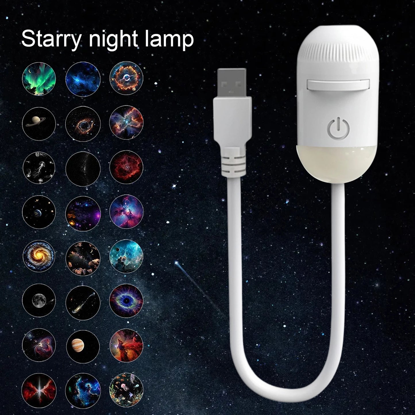2-in-1 Mini Galaxy Star Projector Night Light USB 360° Rotatable LED Starry Sky Ambient Lamp Sleep Lighting for Bedroom Decor