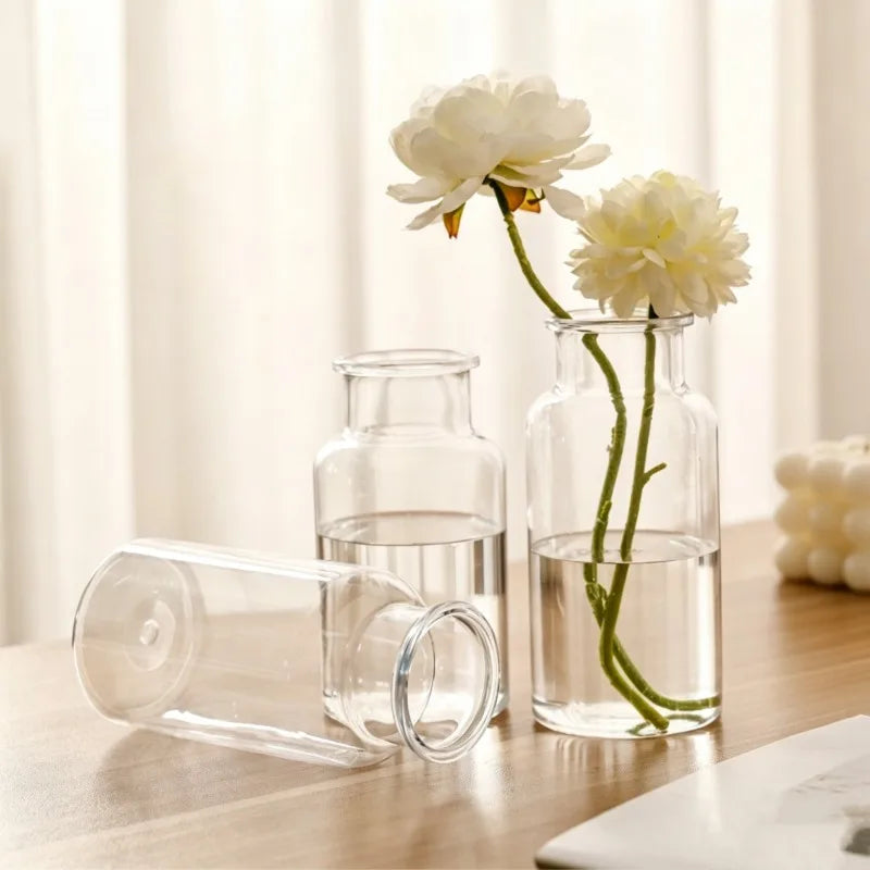 5/10PCS Small-Caliber Round Plastic Vases//High Vases for Table Centerpieces/Decorative Bottles for Spring And Summer Home Decor