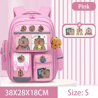 Capibara Student Schoolbag, Large-capacity Children Backpack.Girl Boy Kids Back To School Book Bags