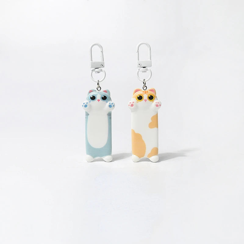 Cute Seeking A Hug Cat Keychains Kawaii Cartoon Animal Backpack Pendants Sweet Car Keychain for Children's Gift