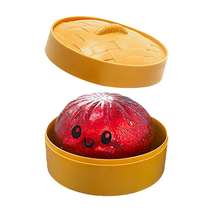 NEW Realistic Giant Dumpling Squishes Squeeze Toy with Steamer Soft TPR Dough Ball Decompression Fidget Toy Funny Creative Gift