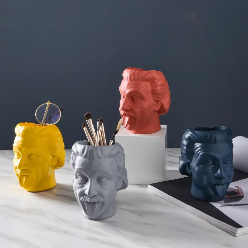 Statue Flower Vase Pot Flowerpot Sculpture Flower Pot Desktop Flower Arrangement Container Flowerpot Head Statue Ornaments Gift