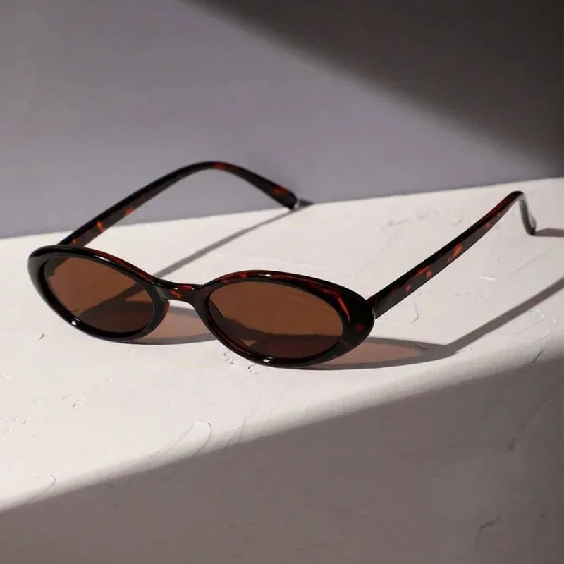 Sexy Small Oval Women's Sunglasses New Fashion Leopard Brown Sun Glasses Female Retro Colorful Shade UV400 Eyeglass