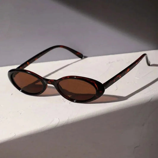 Sexy Small Oval Women's Sunglasses New Fashion Leopard Brown Sun Glasses Female Retro Colorful Shade UV400 Eyeglass