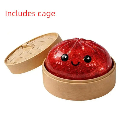 ^1Pcs Glitter Dumpling Squishy With Box Dumplings Sensory Squeeze Toy Simulated Food Decompression Toys For Stress Relief