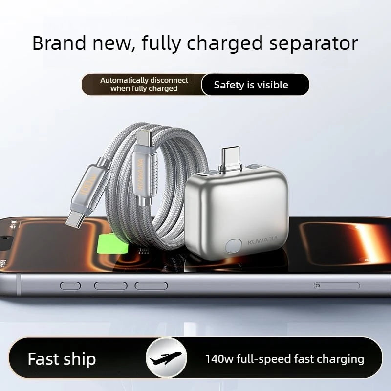 For Type-C Devices AI Intelligence Full Charge Auto-Disconnect Charging Adapter 140W Fast Charge Safety Separator Automatically