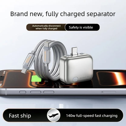 For Type-C Devices AI Intelligence Full Charge Auto-Disconnect Charging Adapter 140W Fast Charge Safety Separator Automatically