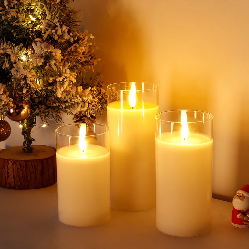 3Pcs Flameless LED Candles Battery Powered Led Tea Lights Warm White Flameless Candle Flickering Simulation Candle Light