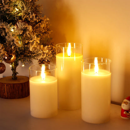 3Pcs Flameless LED Candles Battery Powered Led Tea Lights Warm White Flameless Candle Flickering Simulation Candle Light