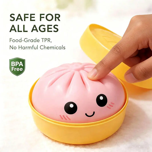 Giant Simulation Steamed Stuffed Bun Glitter Dumpling Squishy With Box Dumplings Sensory Squeeze Toy Kids Gift For Stress Relief