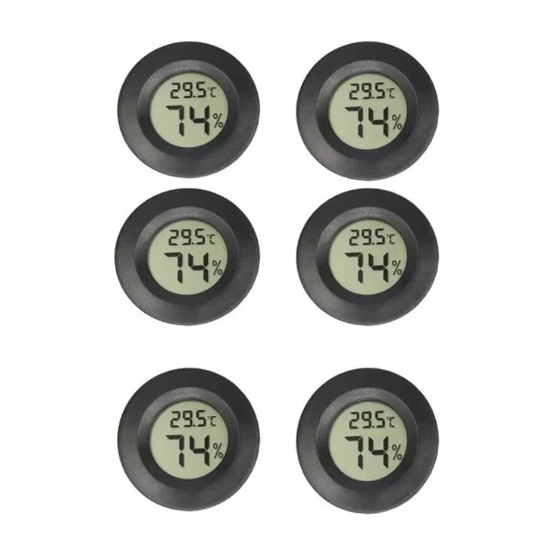 1/6PCS Mini Hygrometer Thermometer Fahrenheit or Celsius Meter Digital LCD Monitor Indoor Room Round Humidity Temperature Gauge