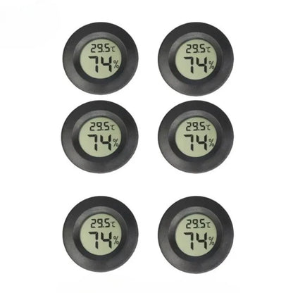 1/6PCS Mini Hygrometer Thermometer Fahrenheit or Celsius Meter Digital LCD Monitor Indoor Room Round Humidity Temperature Gauge