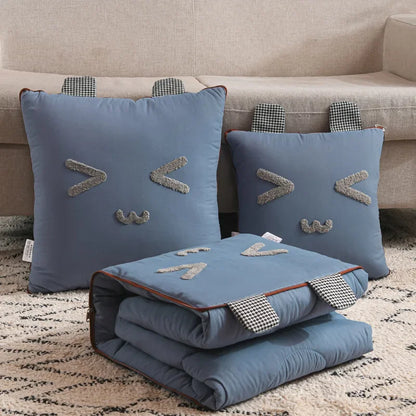 Car Cushion 2-in-1 Pillow Blanket Multi-Functional Sanding Cartoon Pillow Quilt Pillow Blanket