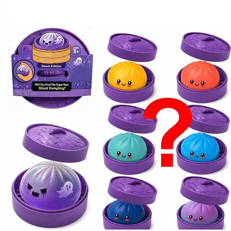Halloween Bun Squeezing Toy Hidden Version Ghost Dumpling Squishy Mystery Box Soft Elastic Squeeze Sensory Fidget Anxiety Relief