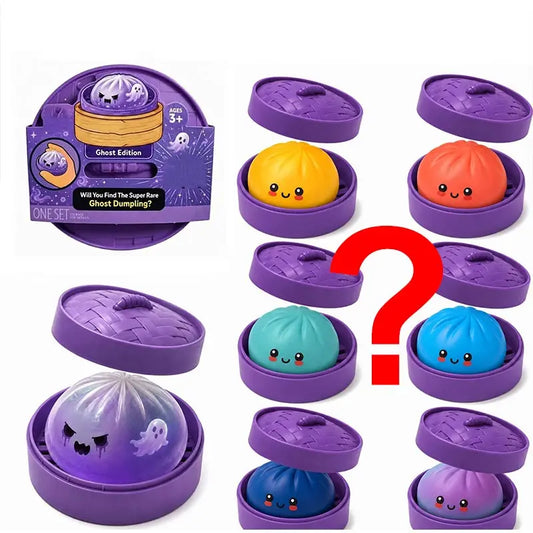 Halloween Bun Squeezing Toy Hidden Version Ghost Dumpling Squishy Mystery Box Soft Elastic Squeeze Sensory Fidget Anxiety Relief